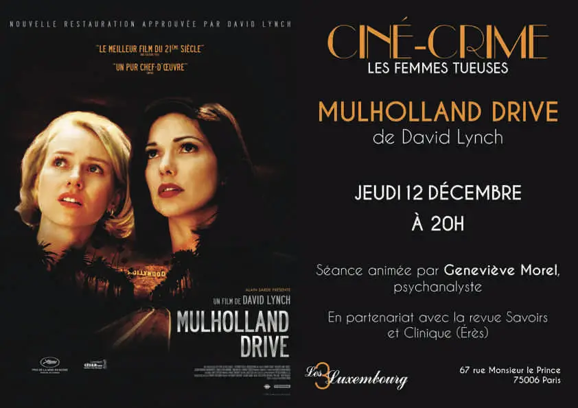 Soirée débat film Mulholland Drive à Paris